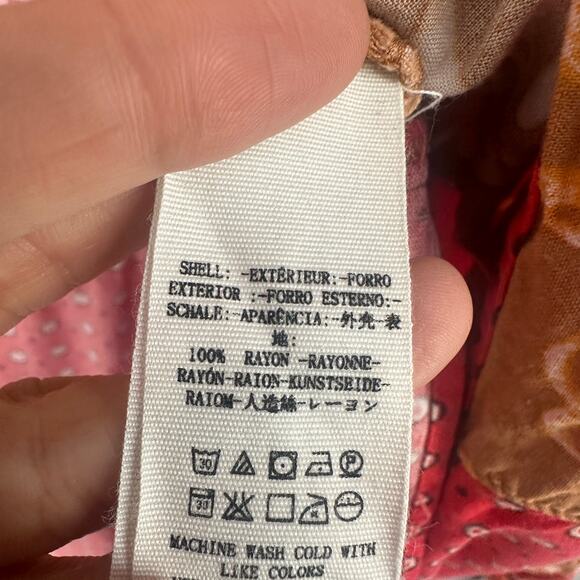 Free people forget me not kimono cardigan size small red floral brunch cover up - Picture 7 of 11